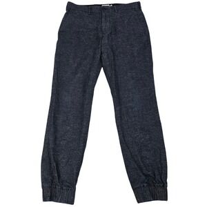 Club Monaco Men's Jogger Pants 30x32 Navy Blue Speckled Textured Chino Cuff Slim